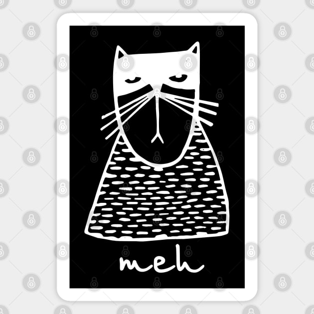 Sarcastic Funny Angry Cat MEH Halloween Magnet by MasliankaStepan